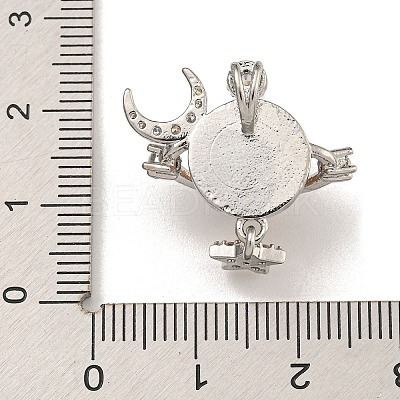 Brass Micro Pave Cubic Zirconia Pendants KK-U035-31P-1
