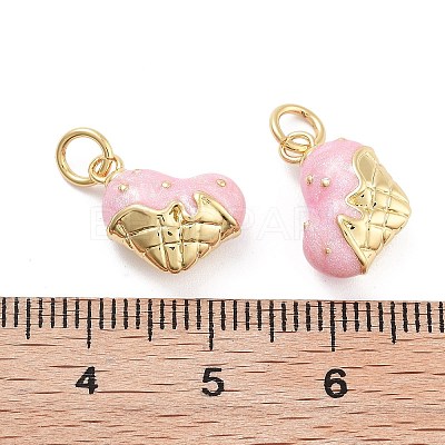 Rack Plating Brass Enamel Charms KK-G512-19E-G-1