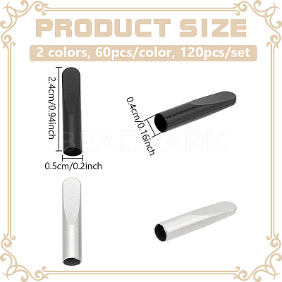120Pcs 2 Colors Zinc Alloy Cord Ends FIND-NB0005-64-1