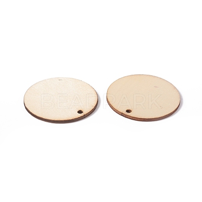 Unfinished Natural Poplar Wood Pendants WOOD-E010-06B-1