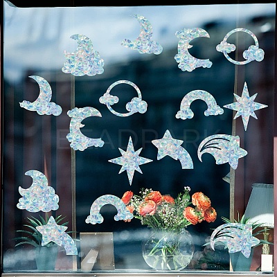 Waterproof PVC Colored Laser Stained Window Film Static Stickers DIY-WH0314-132-1