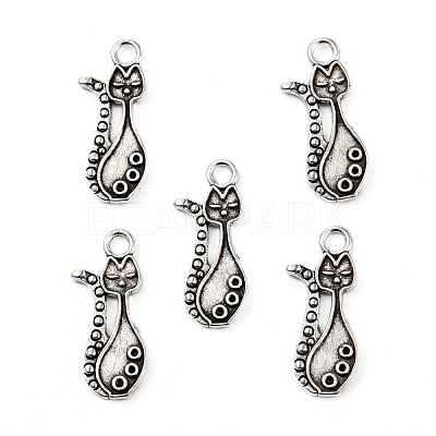 Tibetan Style Alloy Kitten Pendant Settings for Enamel PALLOY-A15359-AS-NF-1