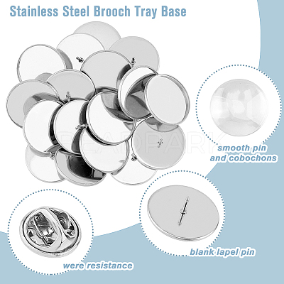 DIY Blank Dome Brooch Making Kit STAS-DC0015-37-1