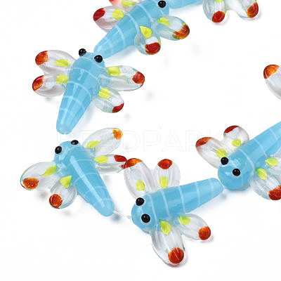 Autumn Theme Handmade Lampwork Beads Strands LAMP-Q031-017B-1