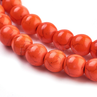 1 Strand Synthetic Turquoise Round Beads Strands X-TURQ-G106-8mm-02G-1