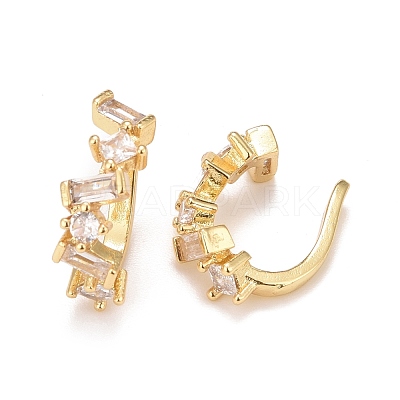 Cubic Zirconia Star Cuff Earrings EJEW-A069-17G-A-1