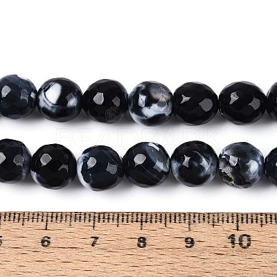 Dyed & Heated Natural Fire Crackle Agate Beads Strands G-N359-01B-01-1