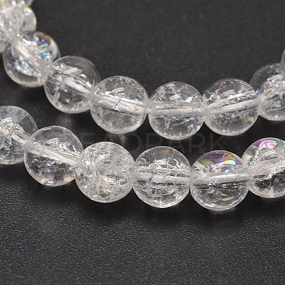 Electroplate Synthetic Crackle Quartz Bead Strands EGLA-J067-8mm-HR06-1