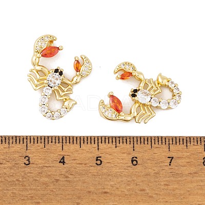 Brass Micro Pave Cubic Zirconia Pendants KK-E108-29G-1