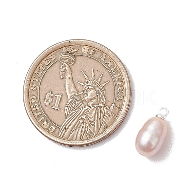 Natural Cultured Freshwater Pearl Rice Charms PALLOY-JF05078-02-1