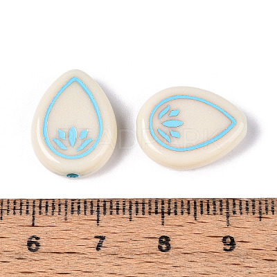 Painted Opaque Acrylic Beads OACR-T029-02V-1