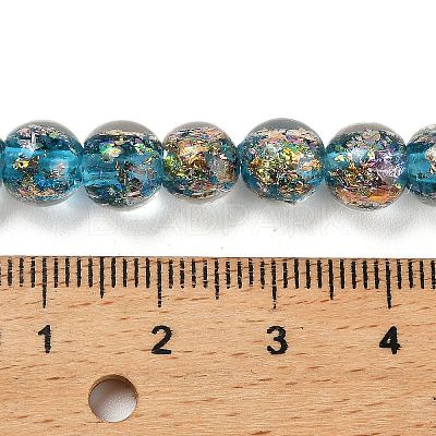 Handmade Dichroic Foil Glass Beads Strands DICH-U001-02G-1