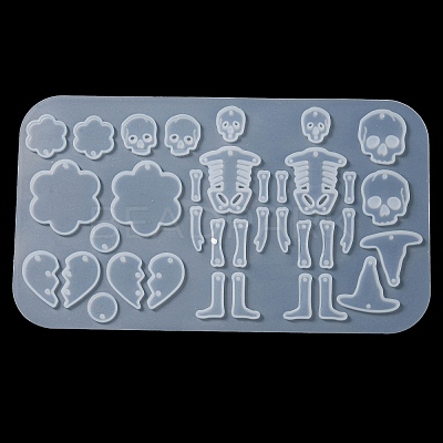 Halloween Theme Silicone Pendant Molds DIY-Q030-05B-1