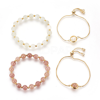 Natural Mixed Stone Bracelets Sets BJEW-JB03913-1
