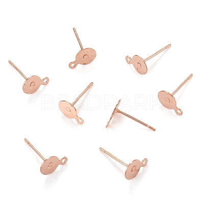 Brass Stud Earring Findings KK-K225-02A-RG-1