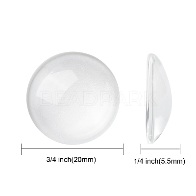 Transparent Glass Cabochons GGLA-R026-20mm-1