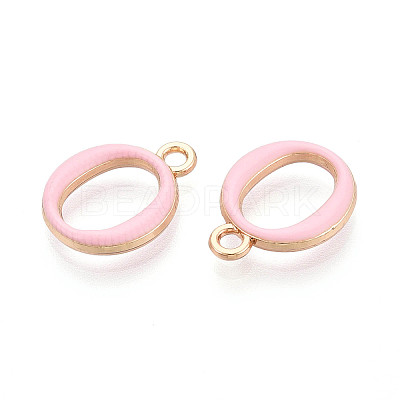 Rack Plating Alloy Enamel Pendants ENAM-T024-53O-G-1