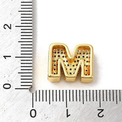 Brass Micro Pave Clear Cubic Zirconia Charms ZIRC-C009-01G-M-1