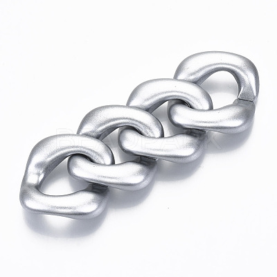 Opaque Spray Painted Acrylic Linking Rings OACR-S021-25A-B02-1