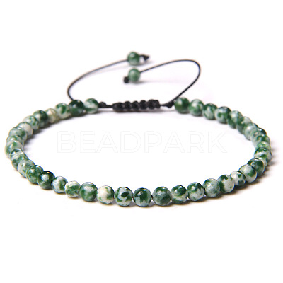 Adjustable Women's Dalmatian Jasper Beaded Bracelet LS-CN3407-21-1