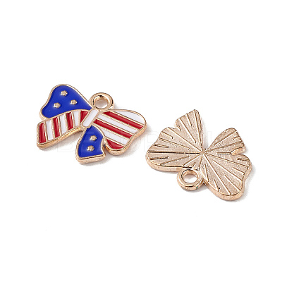 American Flag Style Alloy Enamel Pendants ENAM-K067-26-1