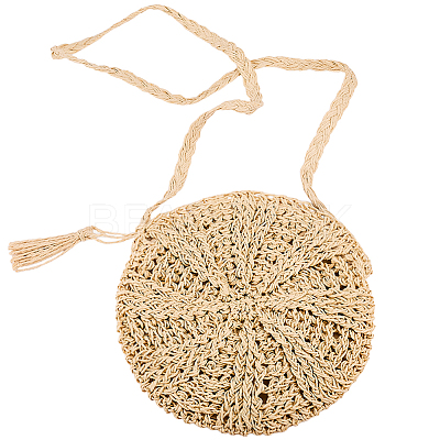 1Pc Papyrus Cotton Knitted Crossbody Bags AJEW-BBC0002-27B-1