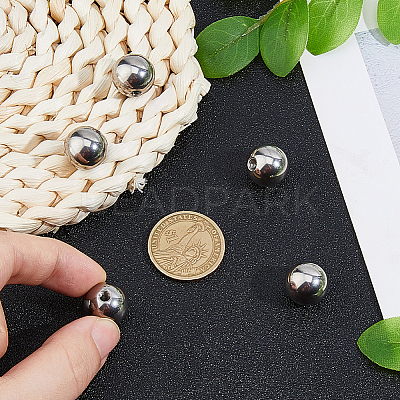 5Pcs 304 Stainless Steel Round Cord End Caps STAS-FH0002-40B-1