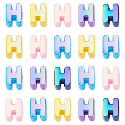 20Pcs UV Plating Opaque Acrylic European Beads OACR-TADJ0001-16H-1