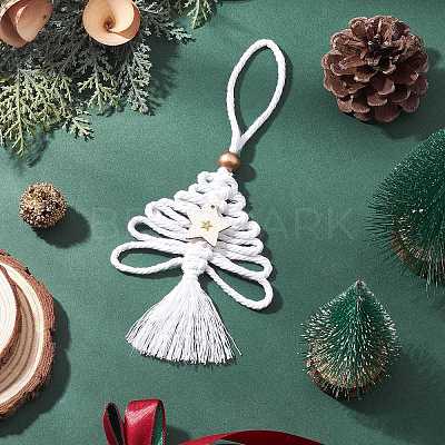 Cotton Christmas Trees Pendant Decoration HJEW-JM03830-01-1