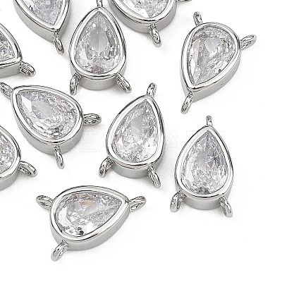 SHEGRACE Brass Pave Clear Cubic Zirconia Teardrop Chandelier Component Links XGRQ2O074-428P-1