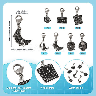 7Pcs 7 Styles DIY Alloy Enamel Pendant Decorations Making Kits FIND-TA0009-04-1