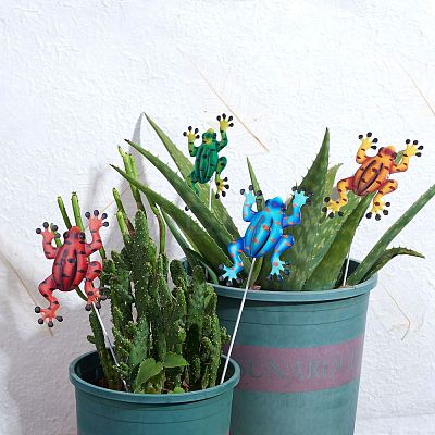 4Pcs Metal Frog Garden Decors JX177A-1