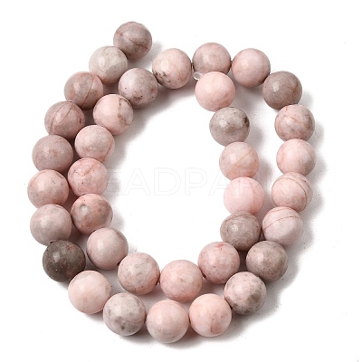 Natural Pink Zebra Jasper Beads Strands X-G-P231-01-10mm-1