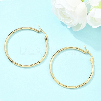 Ion Plating(IP) 304 Stainless Steel Hoop Earrings LS-EJEW-N0016-11G-F-1