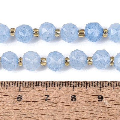 Ombre Effect Dyed Transparent Crackle Glass Beads Strands GLAA-Q111-8MM-01-1