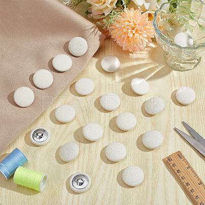 20Pcs Cloth with Aluminum Base Buttons BUTT-NB0001-77B-1