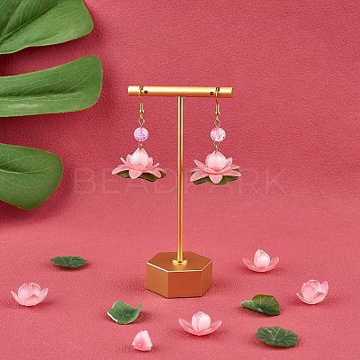 14 Pieces 7 Styles Acrylic Lotus Charm Pendant Colorful Flower Leaf Charm Plants Charm Pendant for Jewelry Earring Bracelet Making Crafts JX564A-1