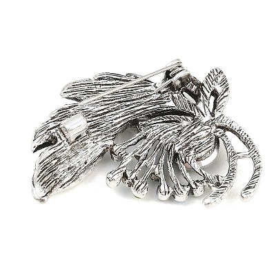 Alloy Rhinestone Leaf Lapel Pin Brooches JEWB-G047-04AS-1