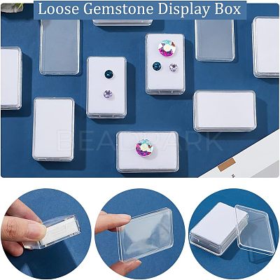 Transparent Acrylic Loose Diamond Display Boxes CON-WH0087-53B-1
