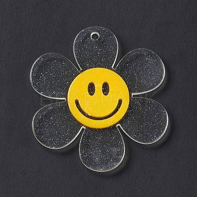 Transparent Acrylic Big Pendants OACR-P012-A06-1