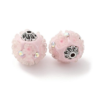 Handmade Resin Indonesia Round Beads IPDL-P005-21AS-02-1