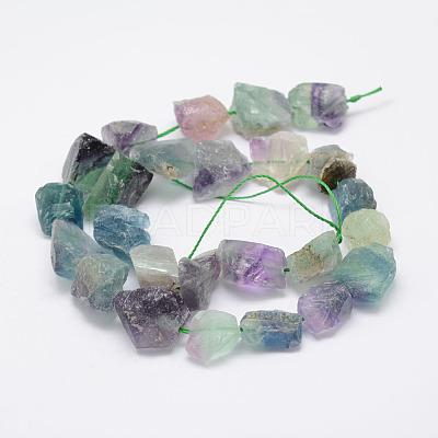 Raw Rough Natural Fluorite Bead Strands G-F403-01-1