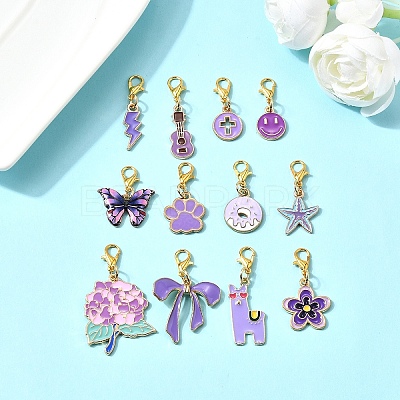 12Pcs Alloy Enamel Pendant Decorations HJEW-YW00093-02-1