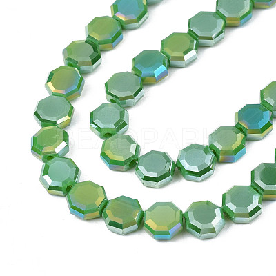 Electroplate Opaque Solid Color Glass Beads Strands EGLA-N002-27-A01-1