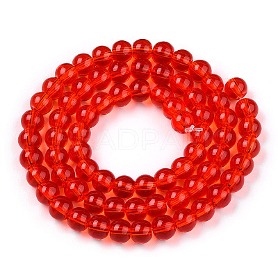 Transparent Glass Beads Strands GLAA-T032-T6mm-09-1