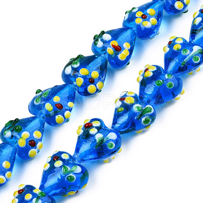 Handmade Bumpy Lampwork Beads Strands LAMP-N029-011B-1