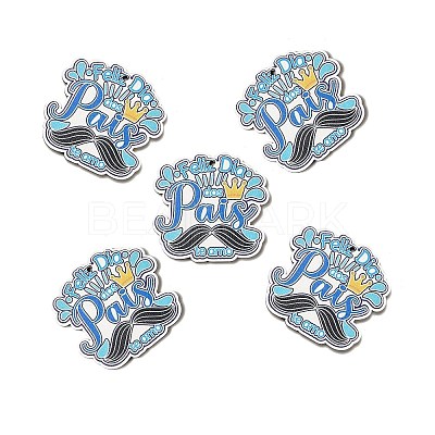 Father's Day Single Face Printed Aspen Wood Pendants WOOD-G014-35-1