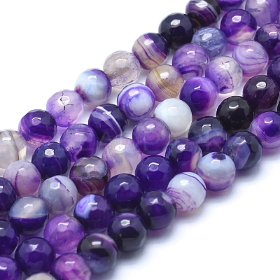 Natural Striped Agate/Banded Agate Beads G-J371-13-12mm-1