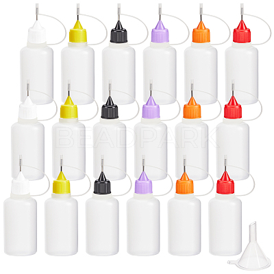 18pcs 6 colors Plastic Glue Liquid Container AJEW-GF0009-55A-1