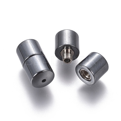 Magnetic Synthetic Hematite Screw Jewelry Clasps X-G-Q090-1-1